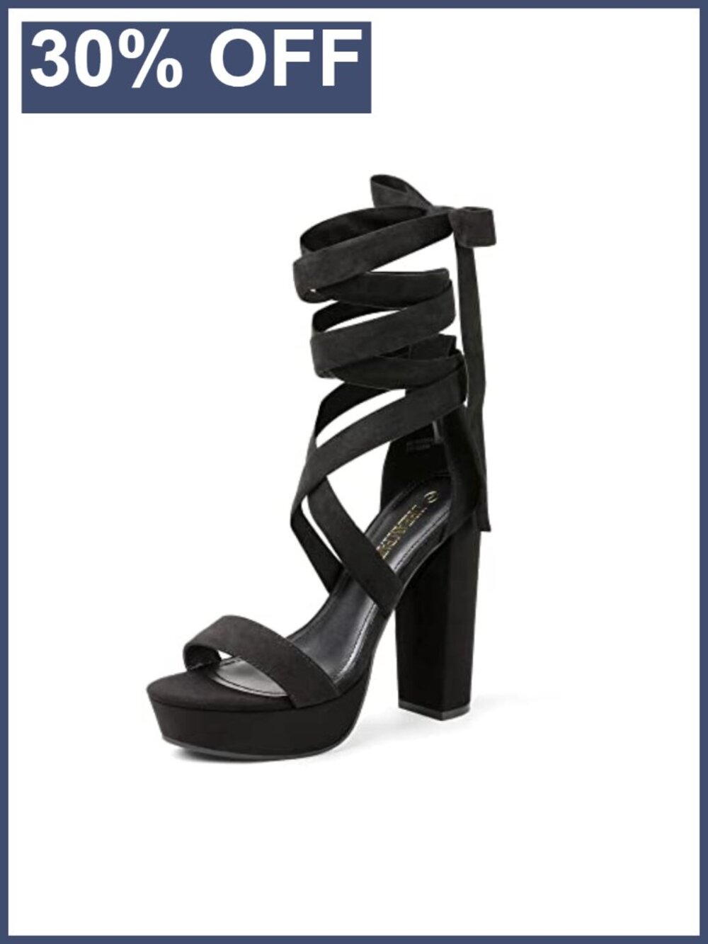 Women's Platform Block Heel Ankle Strap Open Toe Heeled Sandals